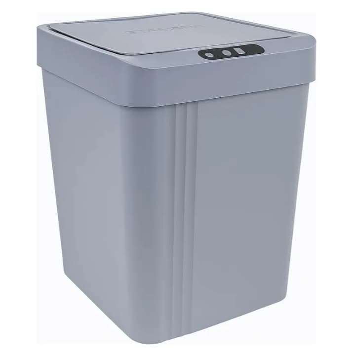 Lixeira CINZA Automática ST-385 Inteligente com Sensor, Fácil de Abrir, 13 Litros-- (AA PILHAS NÃO INCLUSAS)