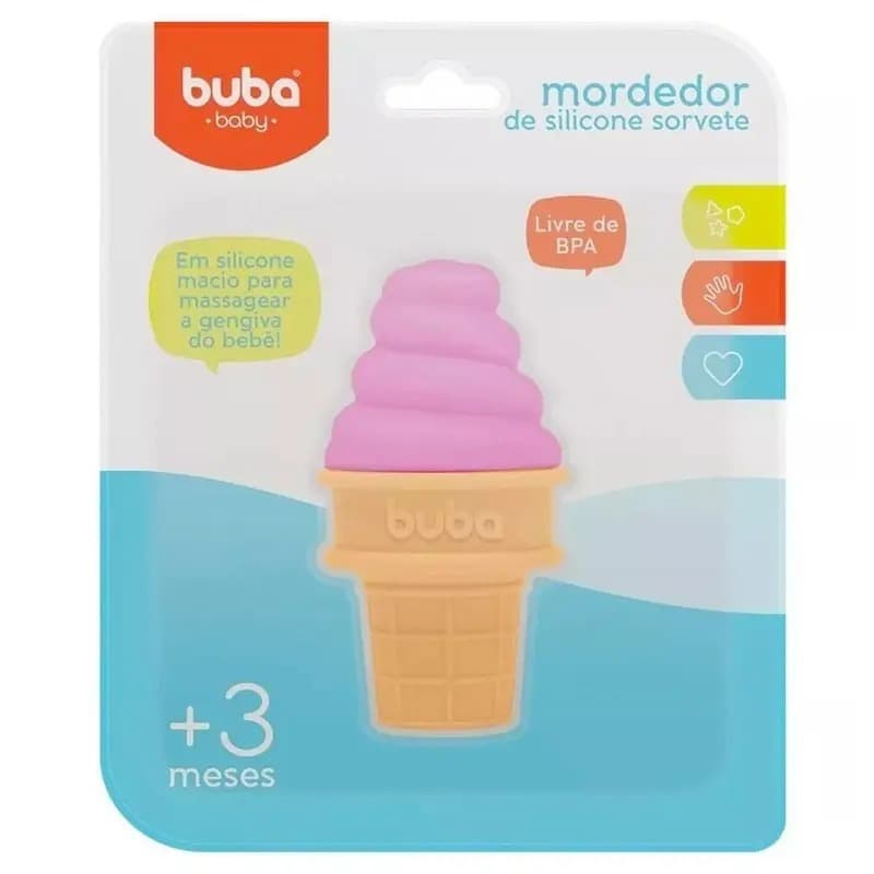 Mordedor Silicone Sorvete Buba  Azul Menina Menino