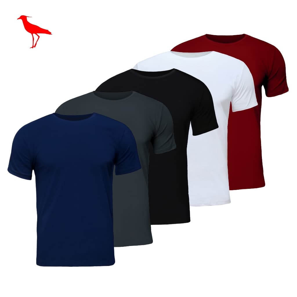 Kit de Camisetas Premium Masculinas 100% Algodão Malha Penteada Fio 30.1 Ducam Cores Sortidas 30.1