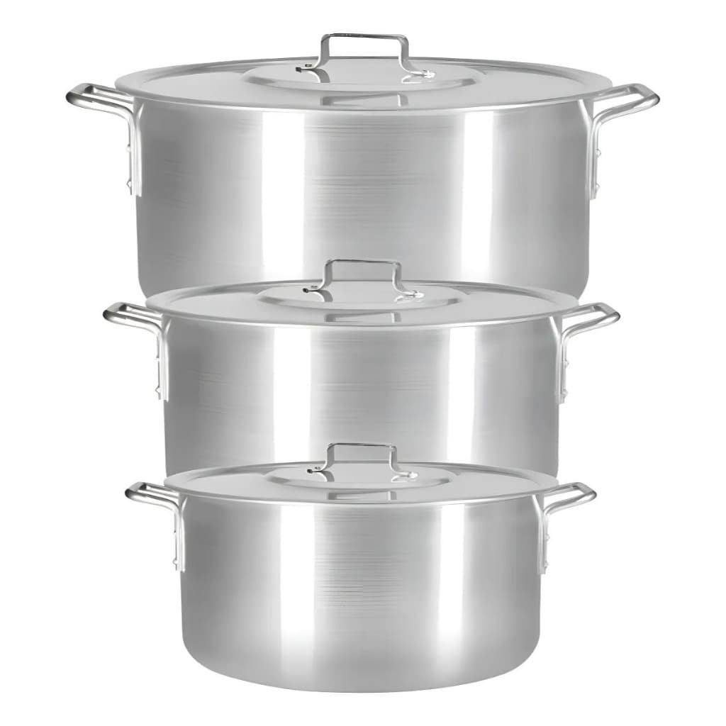 Kit Panelas de Alumínio para Feijoada Jogo de Panela 3 peças