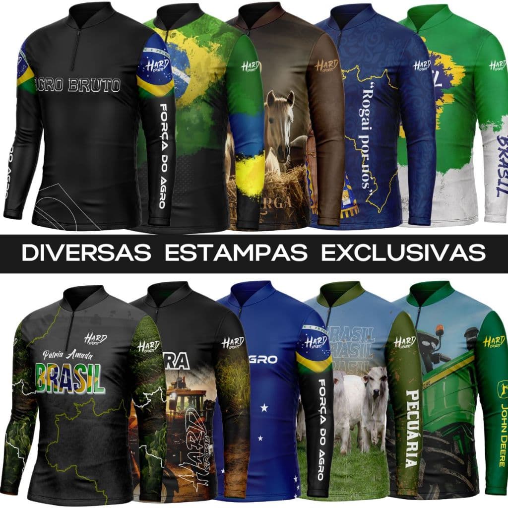 Camisa Camiseta De Agro Blusa Com Proteção Uv50 Dryfit Esportetivo Leve Confortável Resitente ao Sol