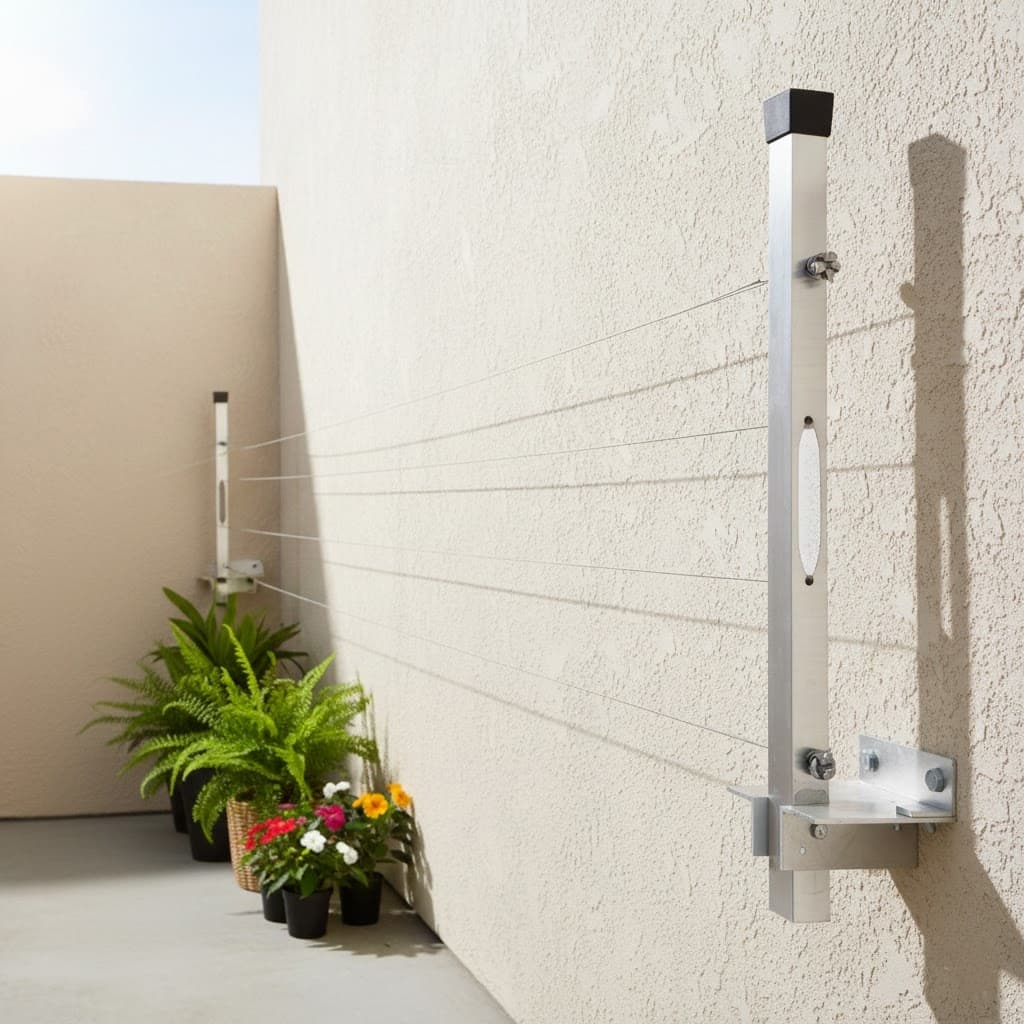 Varal de Roupa de Parede Retrátil de alumínio para Sacada Até 80kg