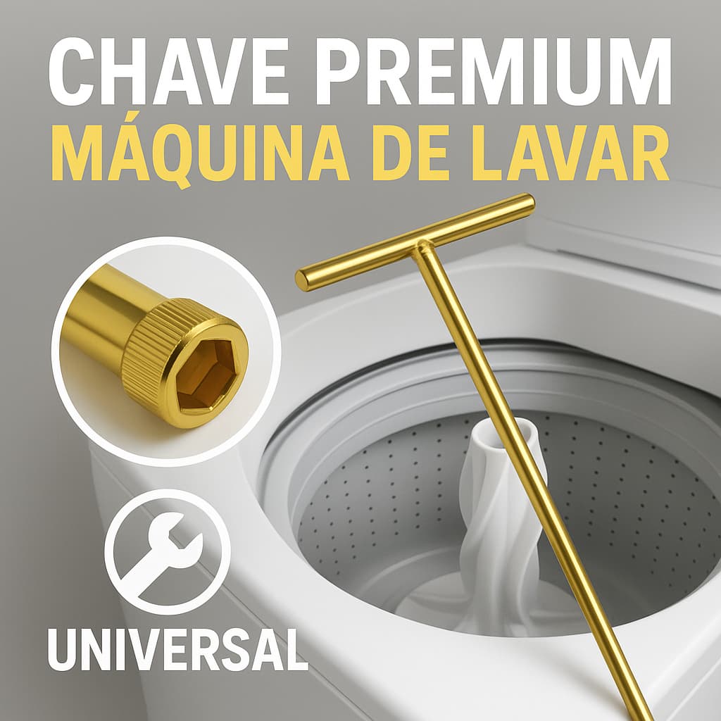 Chave T Longa 10mm para Abrir Agitador de Máquina de Lavar – Uso Universal