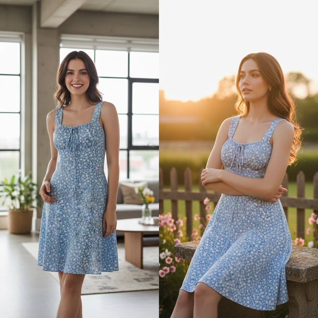 Vestido Feminino Curto Rodado Camponesa Alcinha Estampado com  Bojo e Forro  Regulável Barato