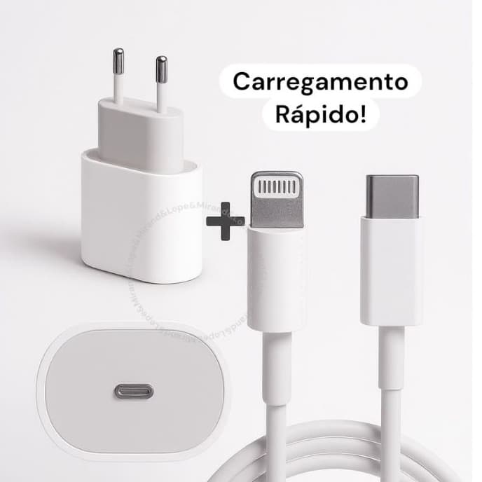 Carregador Turbo Fonte com Cabo Carregamento Rápido 35W