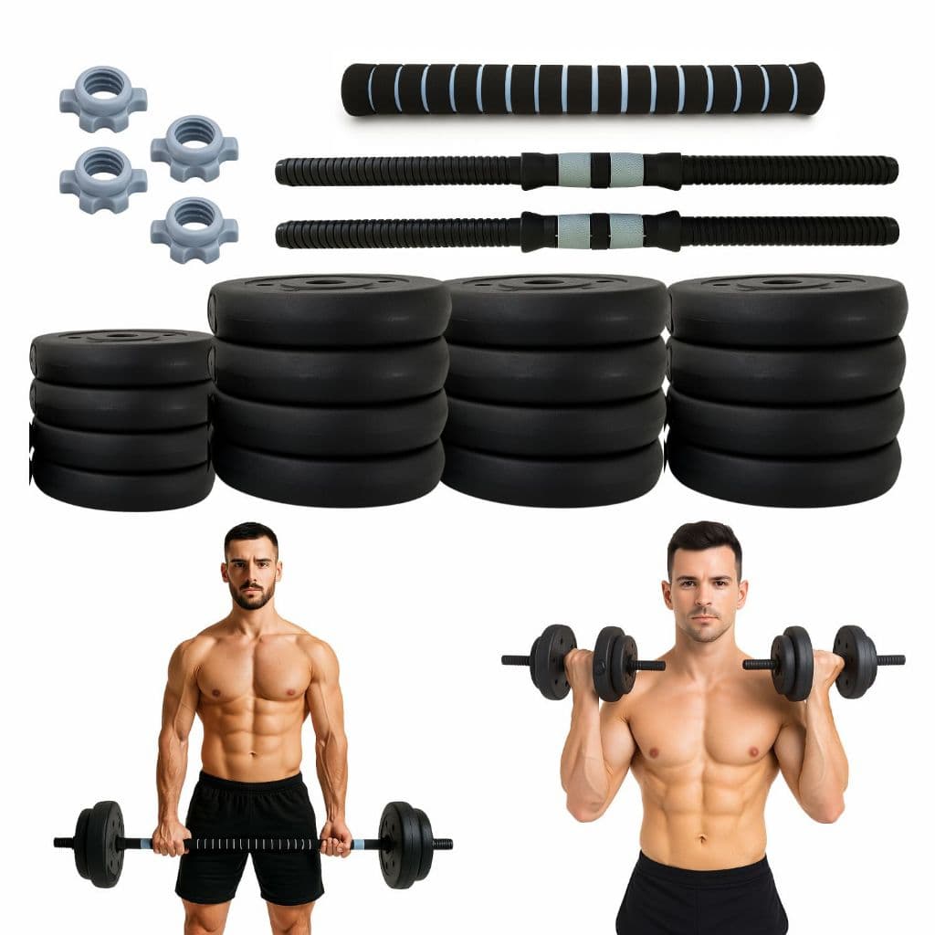 Conjunto De Halter Kit Peso Emborrachado 30kg Musculação