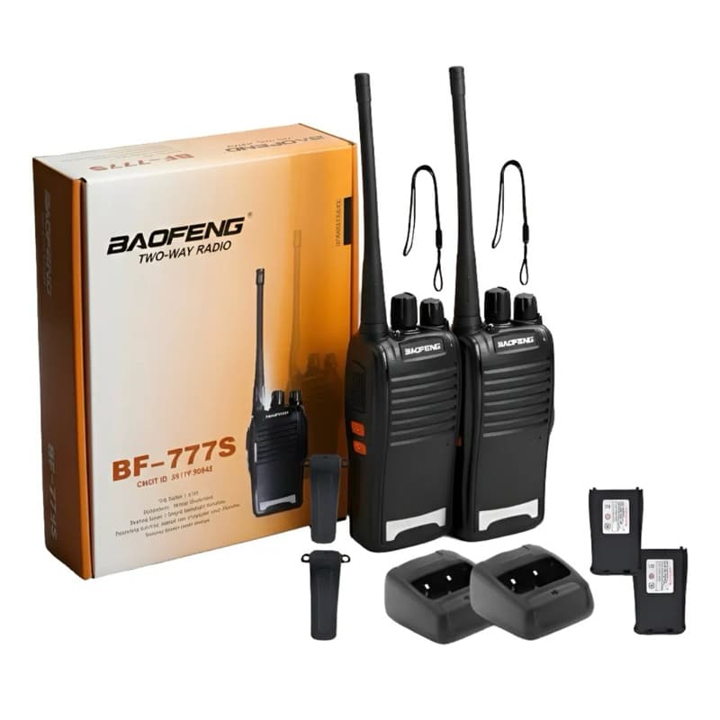kit 2 rádios comunicador baofeng Alcance 12 Km 16 Canais BF 777S Profissional recarregável rádio segurança
