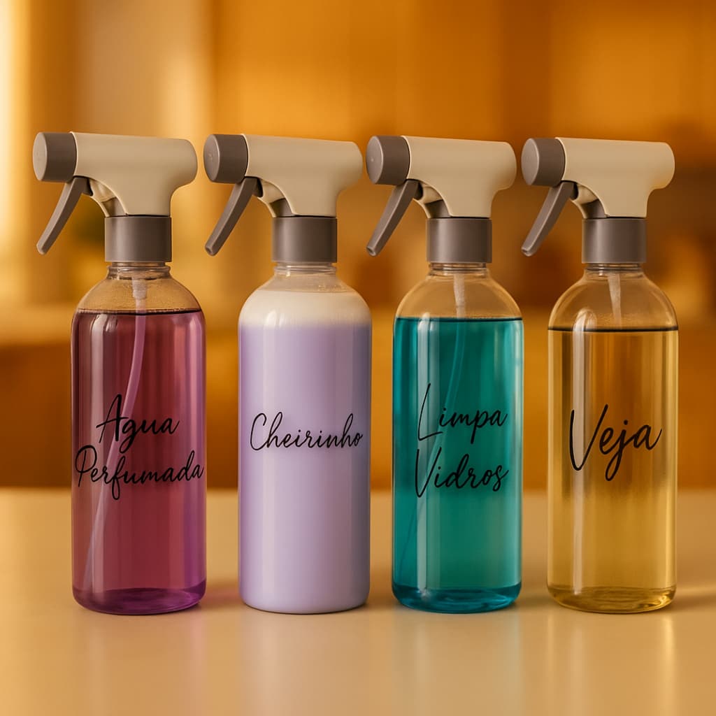 Kit (1,3,4) Borrifador Pulverizador Manual Multiuso Limpeza Lavanderia Flow Com Trava 500ml