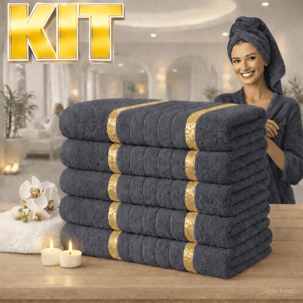 Kit Toalha Banho 100% Algodão Macia Felpuda Alta Absorção Resistente 70 x 135cm