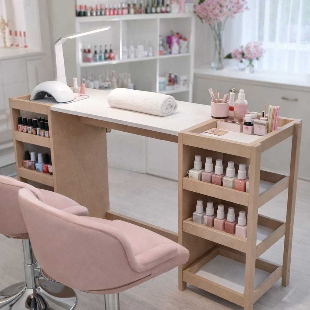 Mesinha Manicure Profissional Completa C/ Organizador Lateral Mista