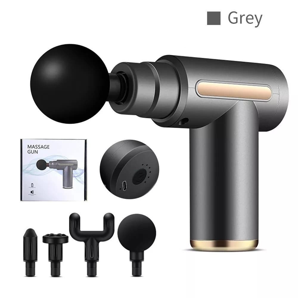 Massageador Elétrico de Alta Frequência – Pistola de Massagem Muscular Portátil e Profissional