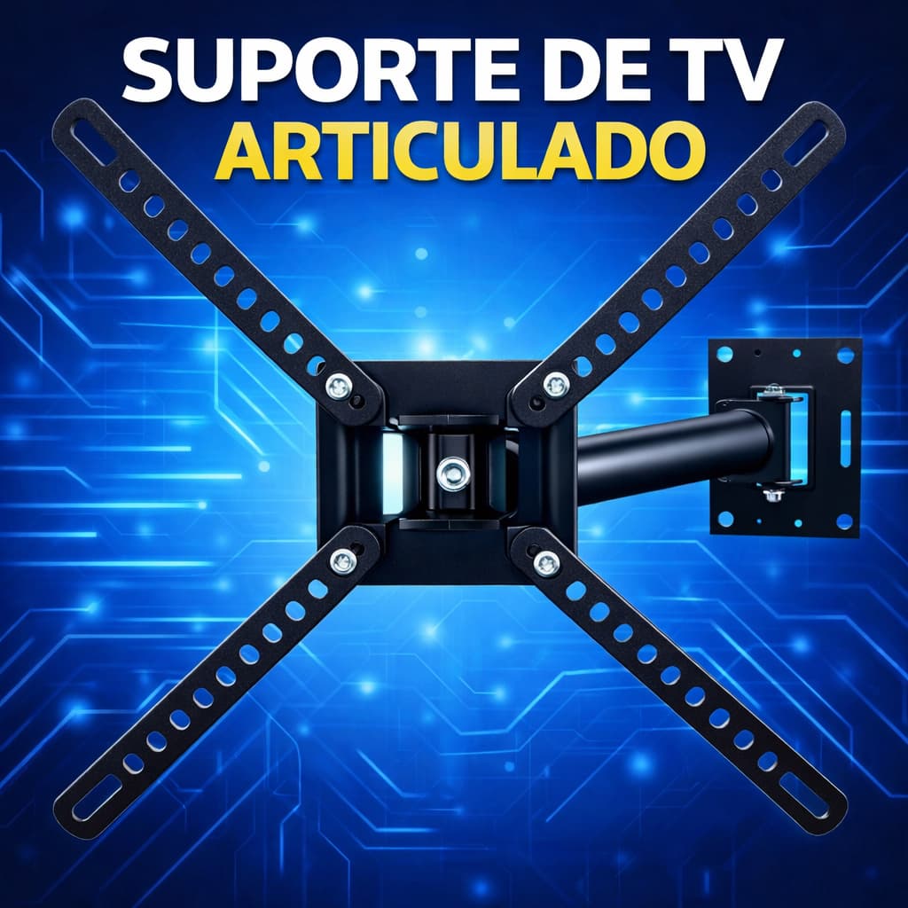 Suporte Articulado de Parede para TV 32” a 55” LCD/LED/OLED/QLED/Plasma