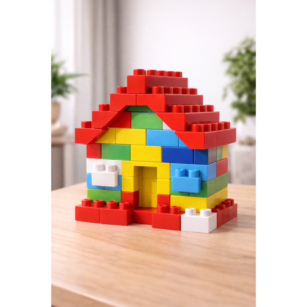 Kit 154 Blocos De Montar Criança Brinquedo Infantil Didático bloco de montar