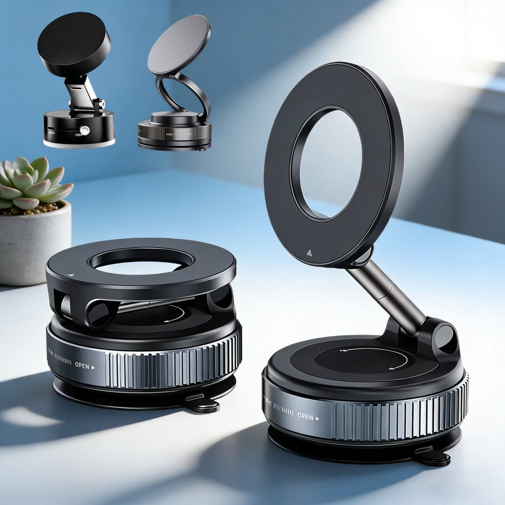 Suporte Magnético Para Telefone Carro MagSafe-360 ° Giratório De Sucção A Vácuo Dobrável E Ajustável