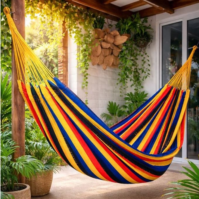 Rede de Descanso Nylon Florença Impermeável - 100% Nylon - Cores Vibrantes