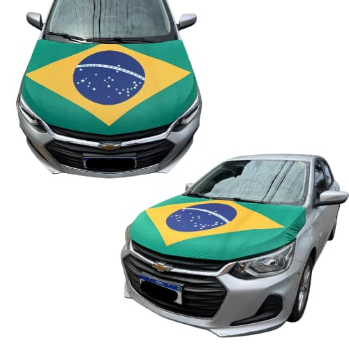 Capa Para Capô De Carro Bandeira do Brasil Copa do Mundo Lataria
