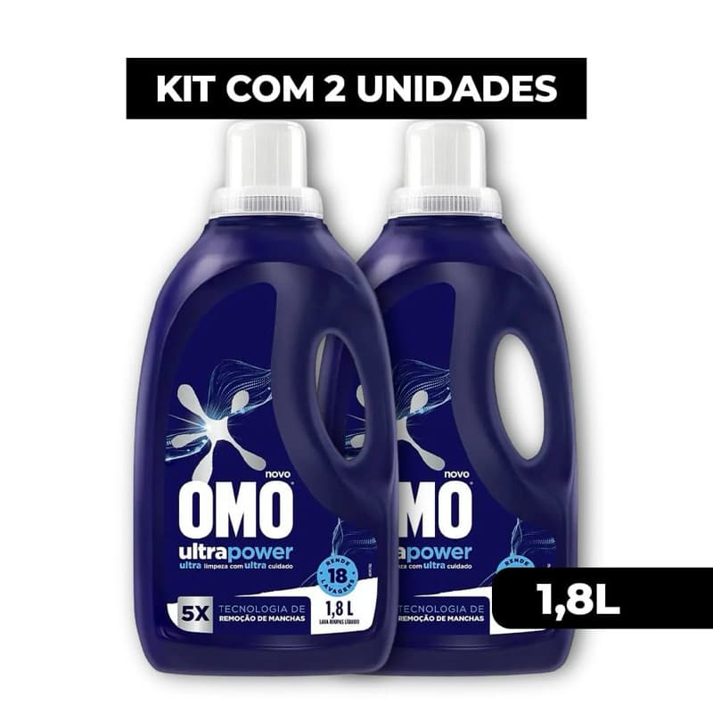 Sabão Líquido OMO Ultra Power Lava Roupas 1.8L