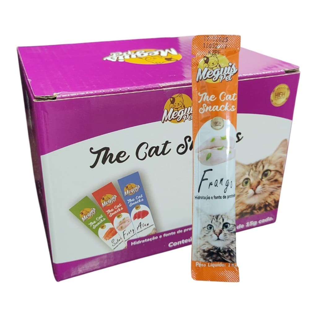 Sachê Para Gatos Meguis Pet Sabor Frango Display C/60u 15g