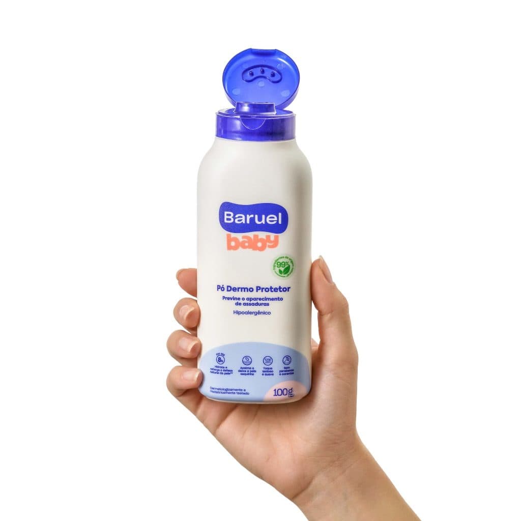 Talco Infantil (Polvilho) Baruel Baby 100 g | Proteção e Pele Seca | Hipoalergênico