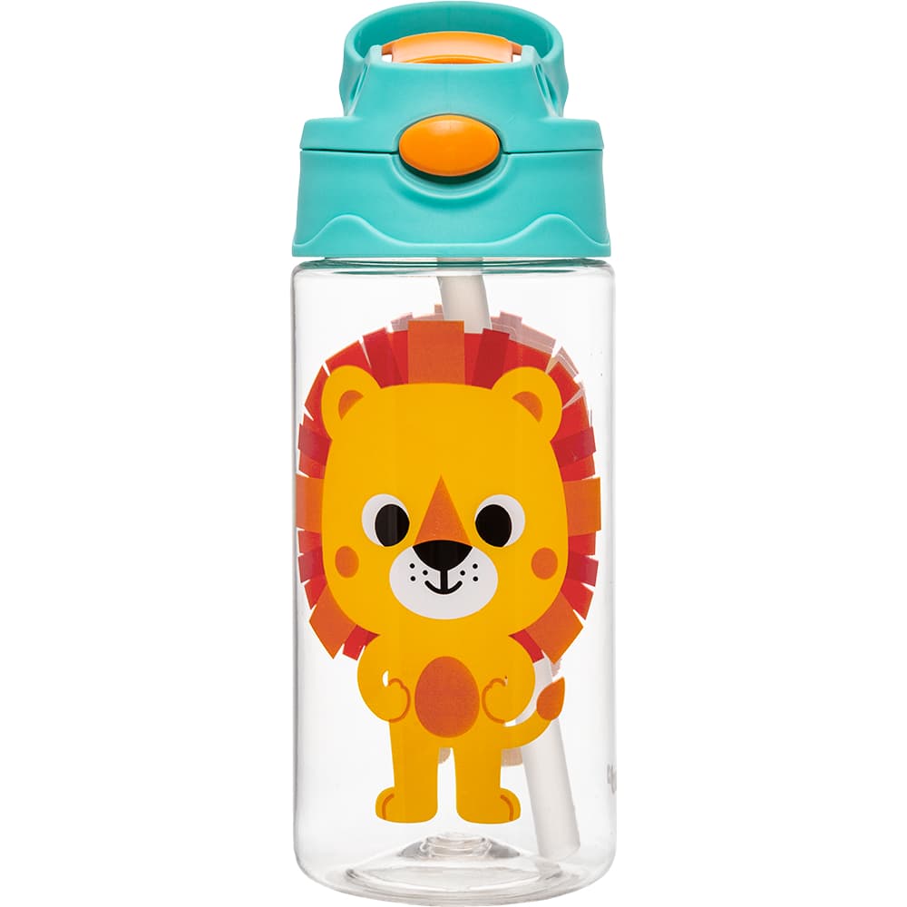 Garrafinha Tritan Buba Zoo Canudo Em Silicone Tampa