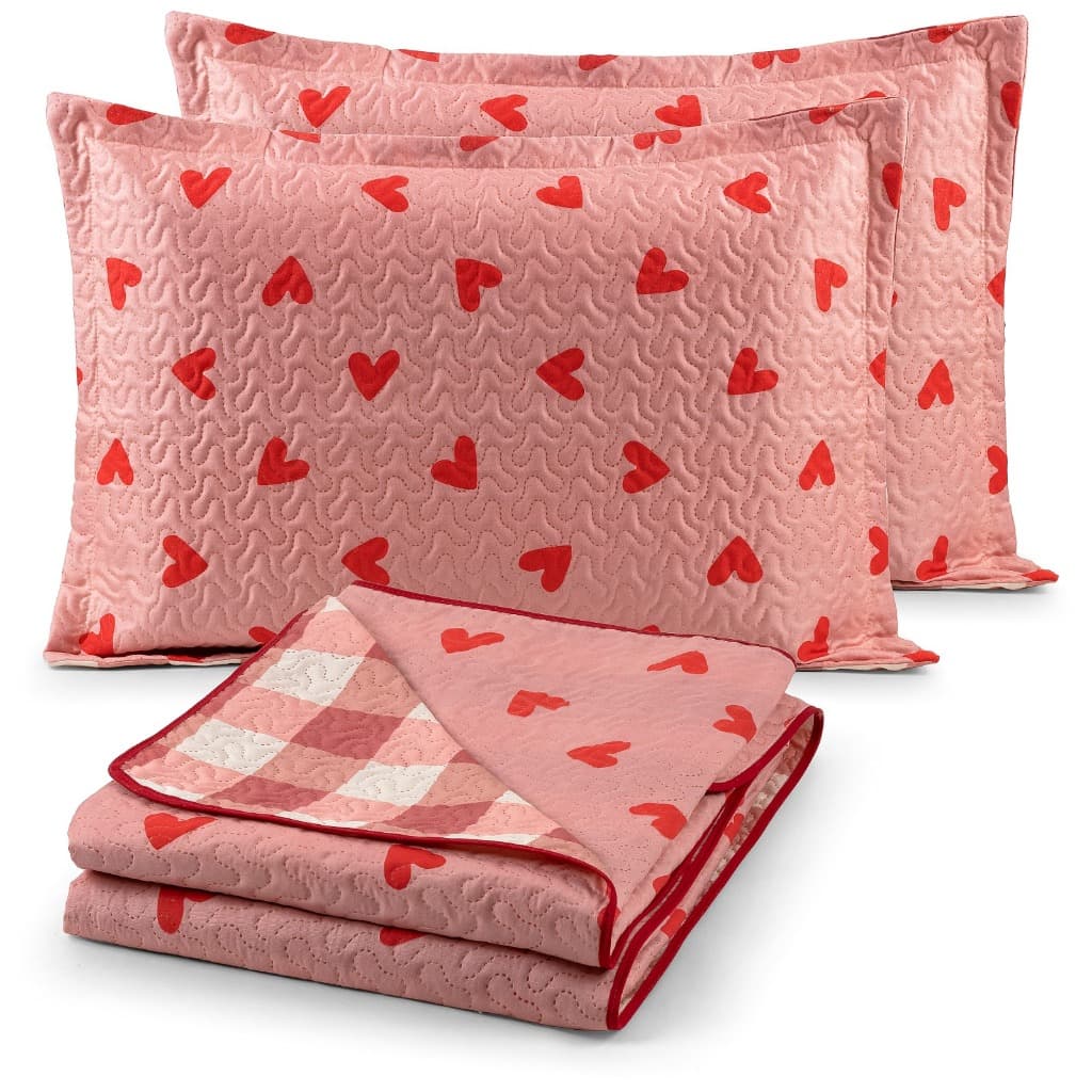 Kit Cobre Leito Casal 3 Peças Dupla Face Bouti 170 Fios Estampado Cama Box