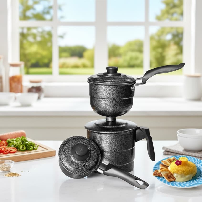 Cuscuzeiro nordestino a vapor "Peito de moça" craqueado ENVIO IMEDIATO