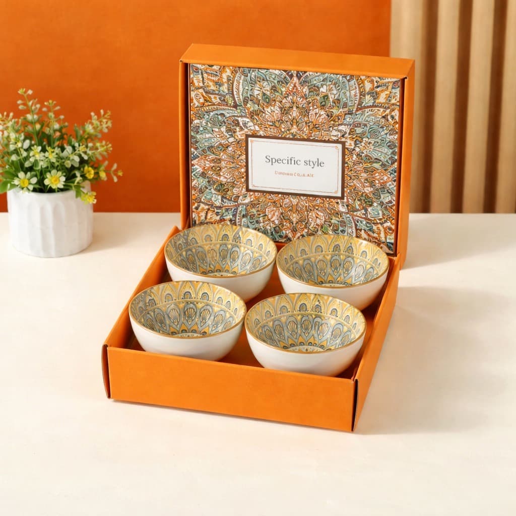 Kit 4 Bowls Porcelana 300ml Premium 1ª Linha Tigela Sopa Caldo Sushi Sorvete Petiscos