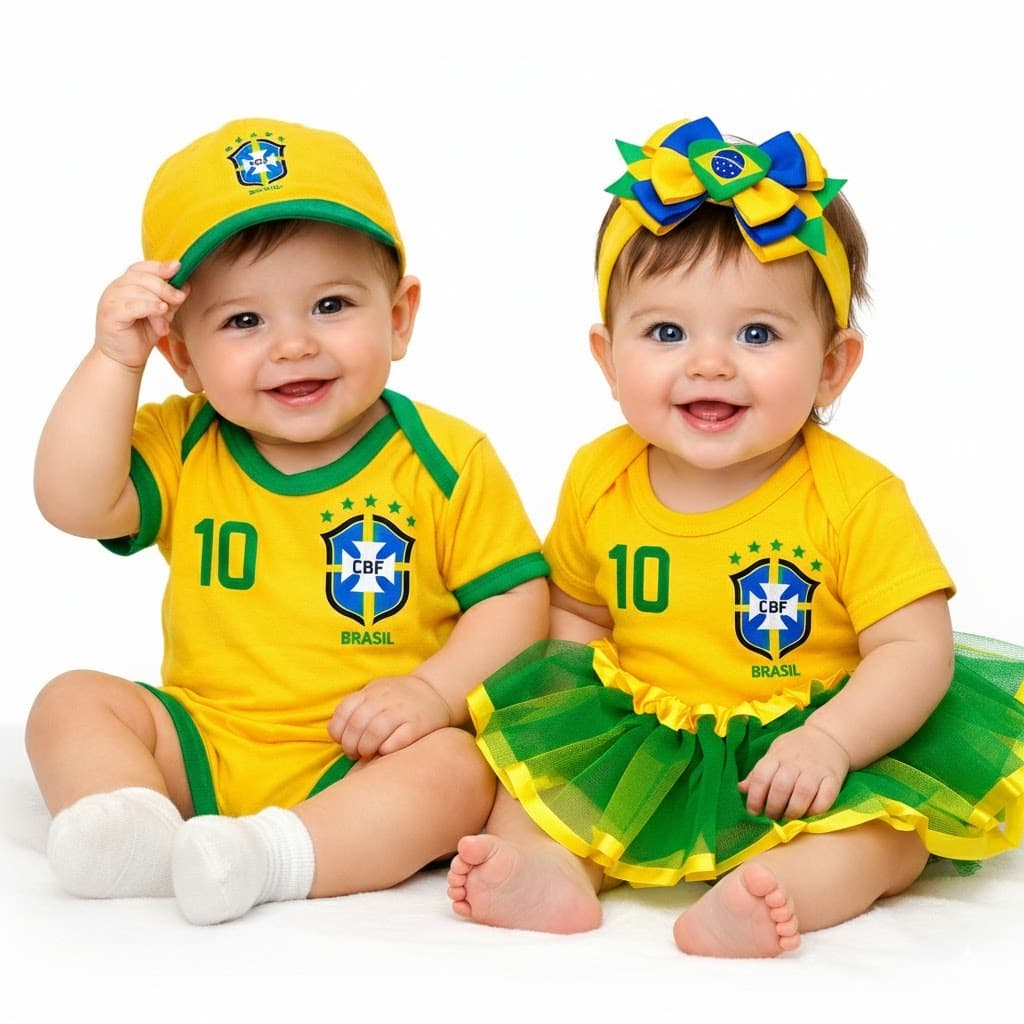 Body Brasil Copa do Mundo bebê menino/menina