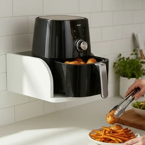Suporte De Parede Para Airfryer E Eletrodomésticos MDF Branco