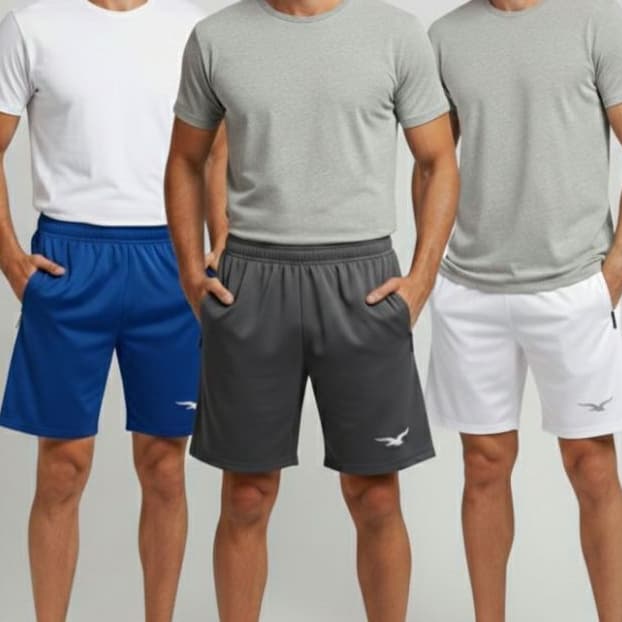 Kit 3 Bermudas Masculinas Básicas  DryFit  Malha Leve e Confortável  Pronta Entrega Origins