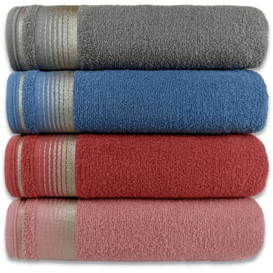 Kit 04 Toalhas de Banho Macia Grossa Banhão Algodão Gigante Luxo 100% Algodão