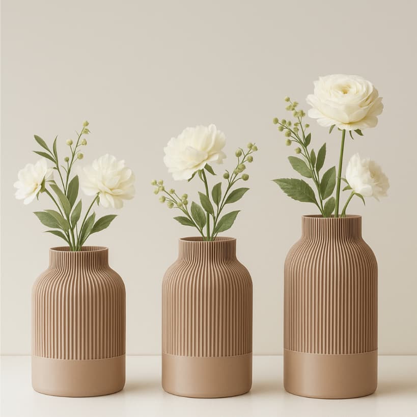 Kit com 3 Vasos Decorativos - Moderno kit de Vasos Decoração Sala Rack Mesa Quarto Banheiro.