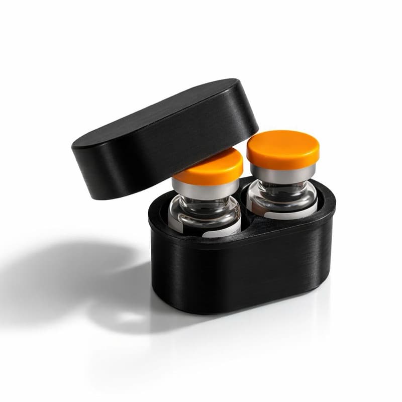 Porta Ampola Duplo + 2 Tampa | Organizador Compacto e Resistente para 2 Unidades - 3ml