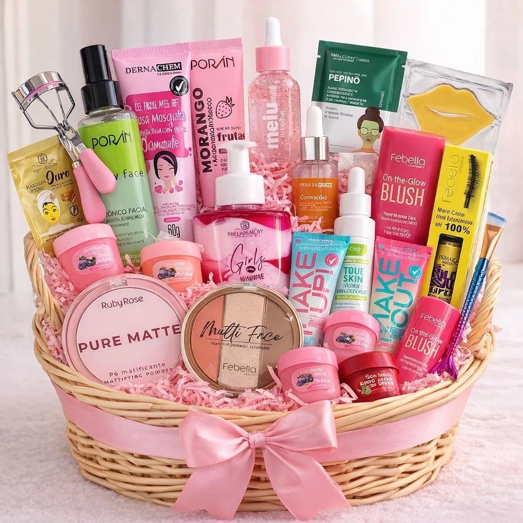 Kit Skin care Autocuidado + Maquiagem Beleza Feminina Completo