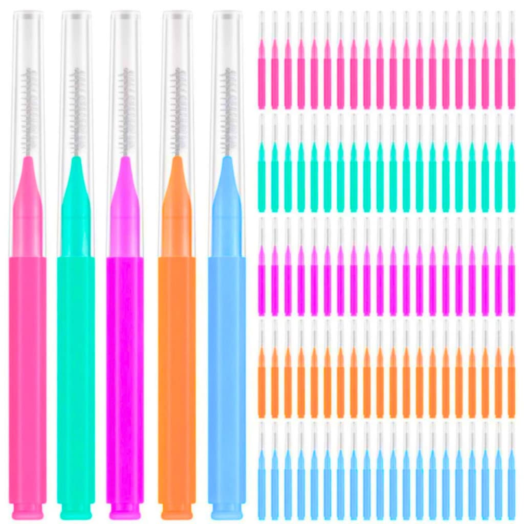 10/20/30/40/50un Escova de Dente Interdental Dental Picks Escovinha para limpeza Brown Lamination