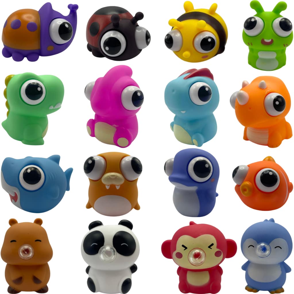 Bichinhos de Bolsa Antiestresse para Apertar Olhos que Saltam Brinquedo Divertido
