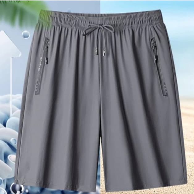 Short Bermuda Masculina Slim Fit Tecido Gelado Elastano Bolsos C/Zíper Alto Padrão Premium Academia Treino Caminhada