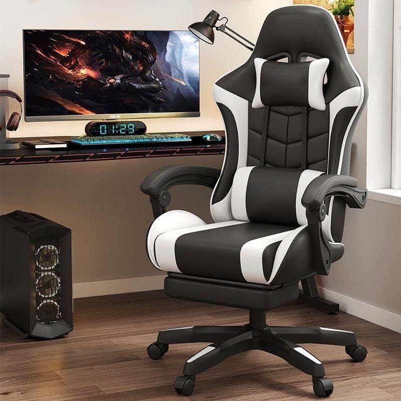 Cadeira de Escritório Gamer Ergonômica Reclinável e Confortável com Apoio para Pernas Retrátil F19