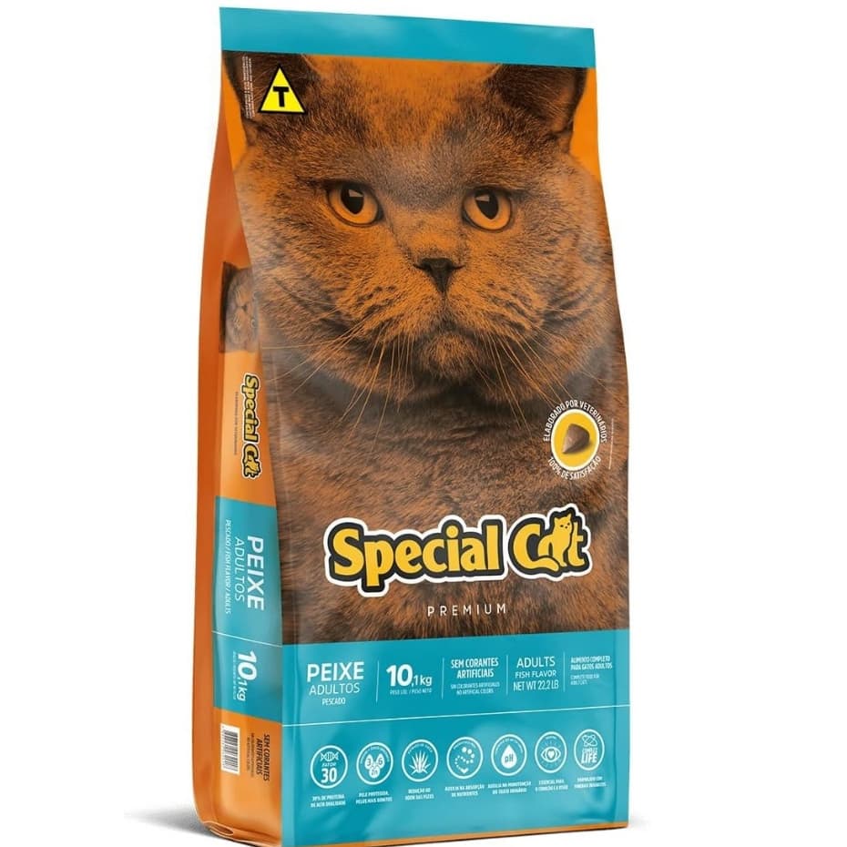 Ração Special Cat Premium Peixe para Gatos Adultos 10KG Pacote