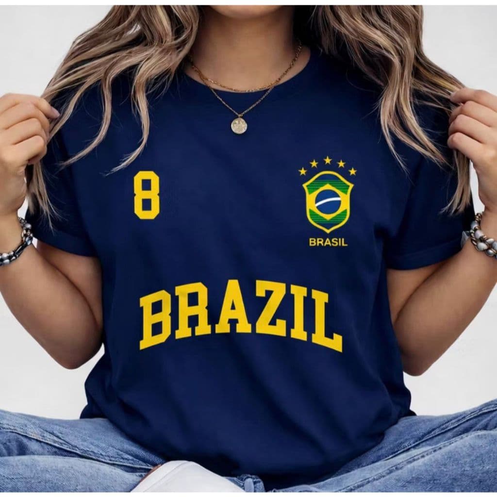 Blusa Feminina Brasil T-shirt Verão Algodão