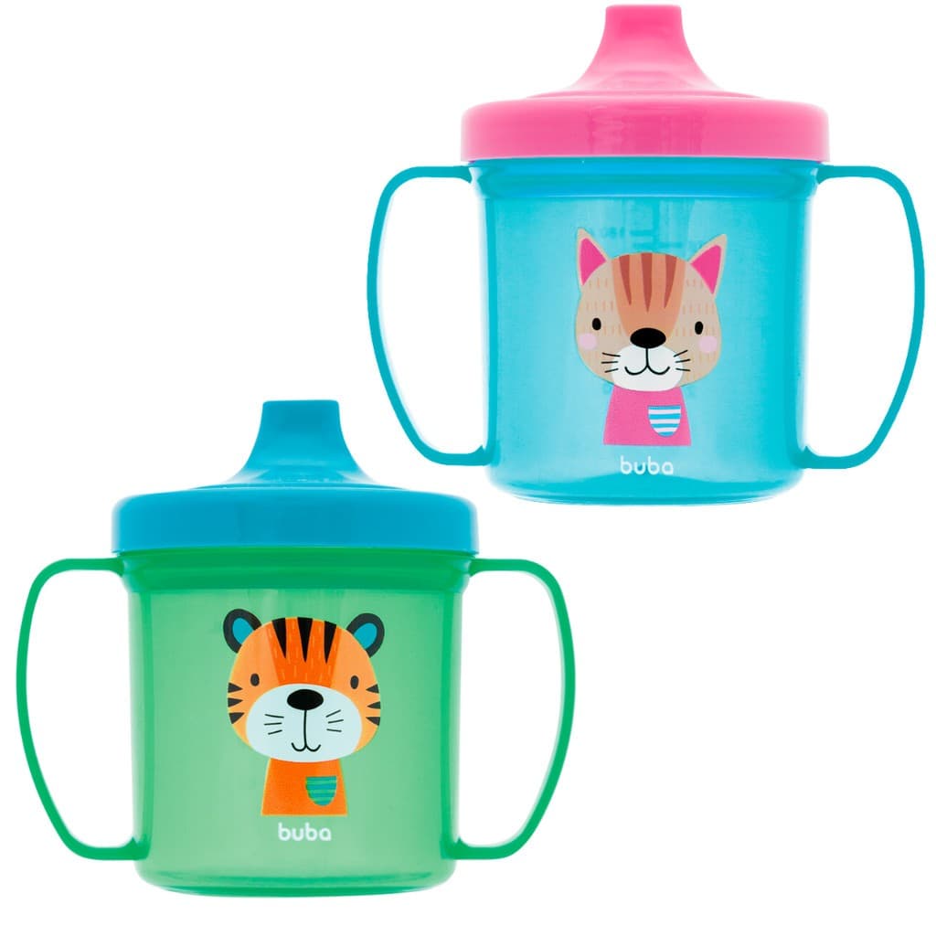 Copo de Treinamento Com Alças e Bico Rígido 180ml Infantil Bebê Buba