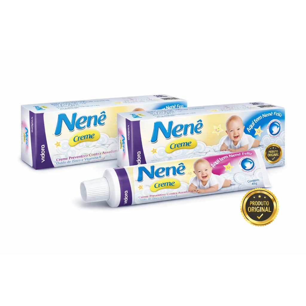 Kit 2x Nenê Creme Preventivo para Assaduras 45g – Uso Diário Bebê | Proteção e Cuidado da Pele