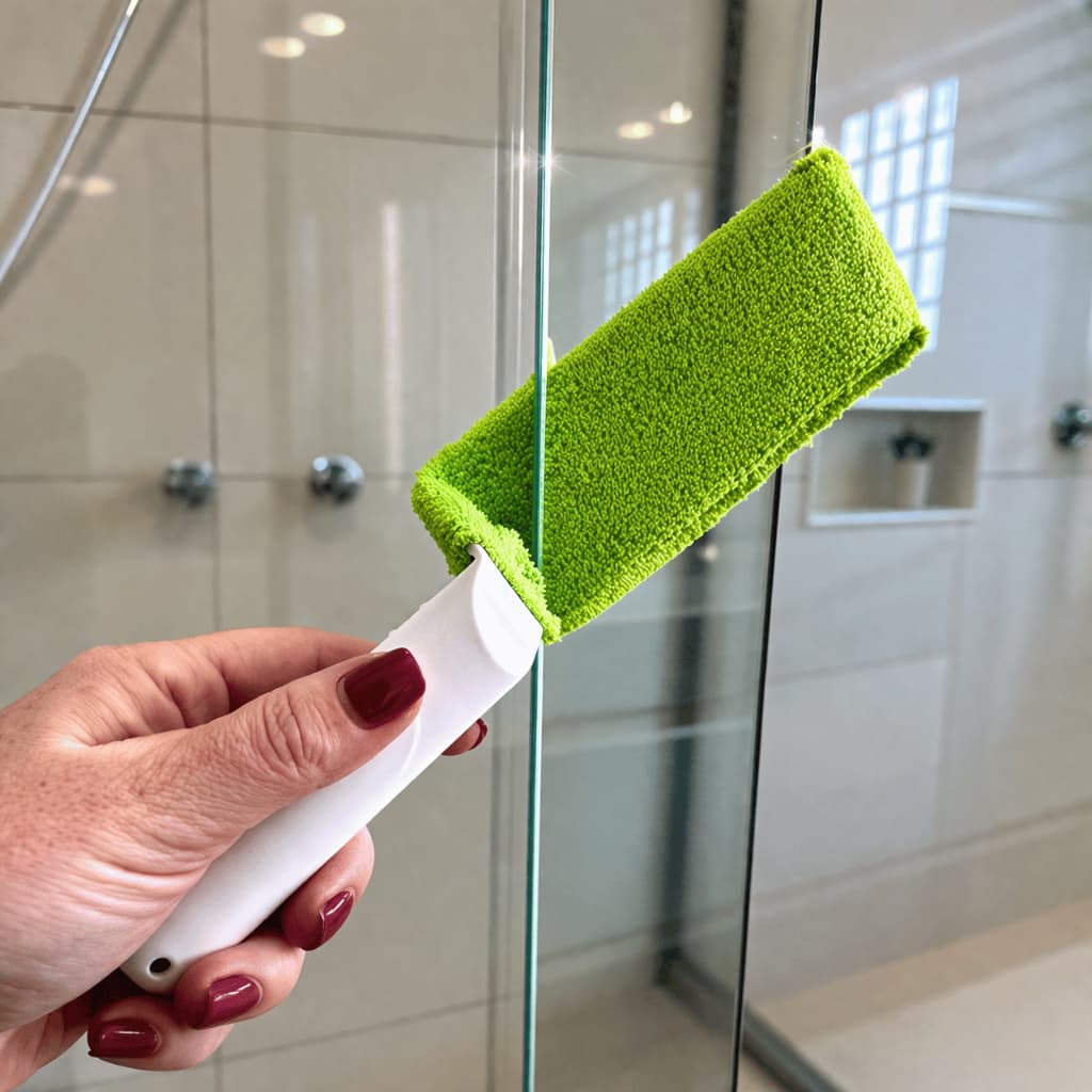 Limpador Vidros Frestas Vãos Fendas Box Janelas Blindex - 2 Luva Microfibra + SUPORTE REFORÇADO