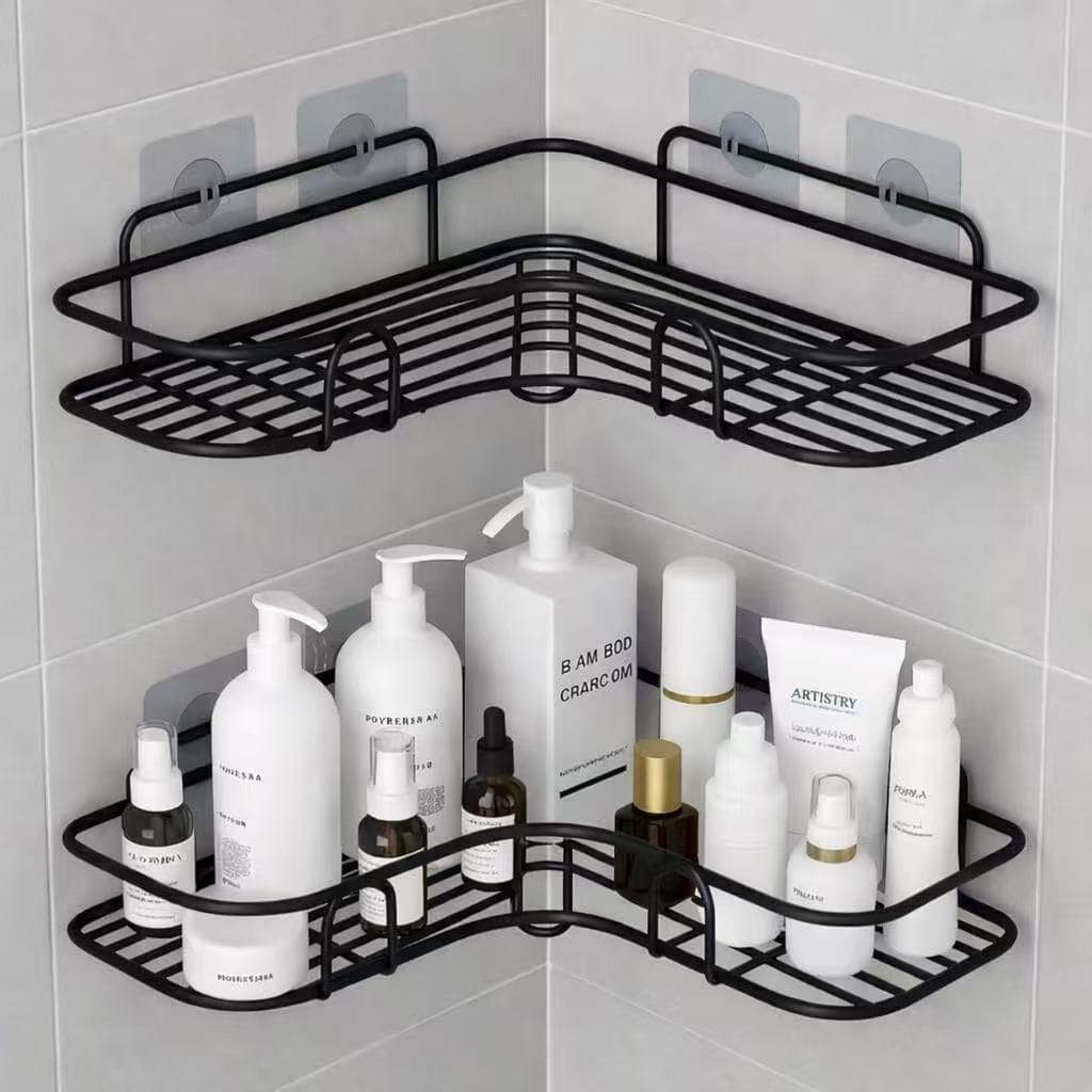 Prateleiras para Banheiro com Suporte e Alto Adesivos – Organizador de Shampoo, Sabonete, Cozinha e Lavanderia