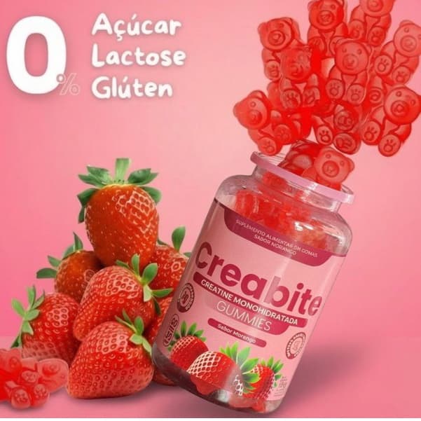 Creatina em Gomas  60 unidades |  Gummy  Sabor morango 100% pura importada