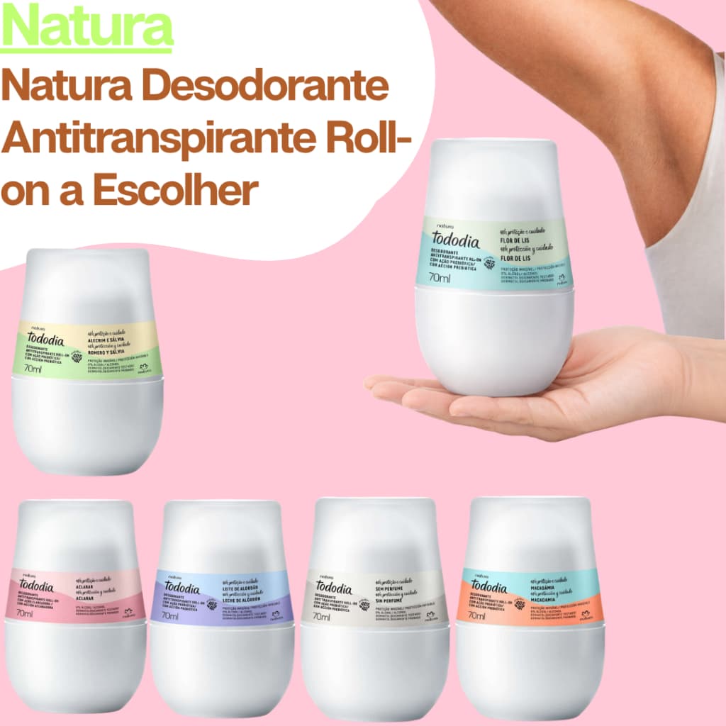 Natura Desodorante Antitranspirante Roll-on TodoDia Fragrancia a Escolher