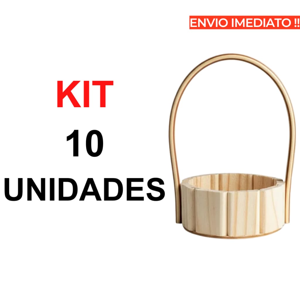 Kit 10 Cesta Mini Redonda 11 Centímetros