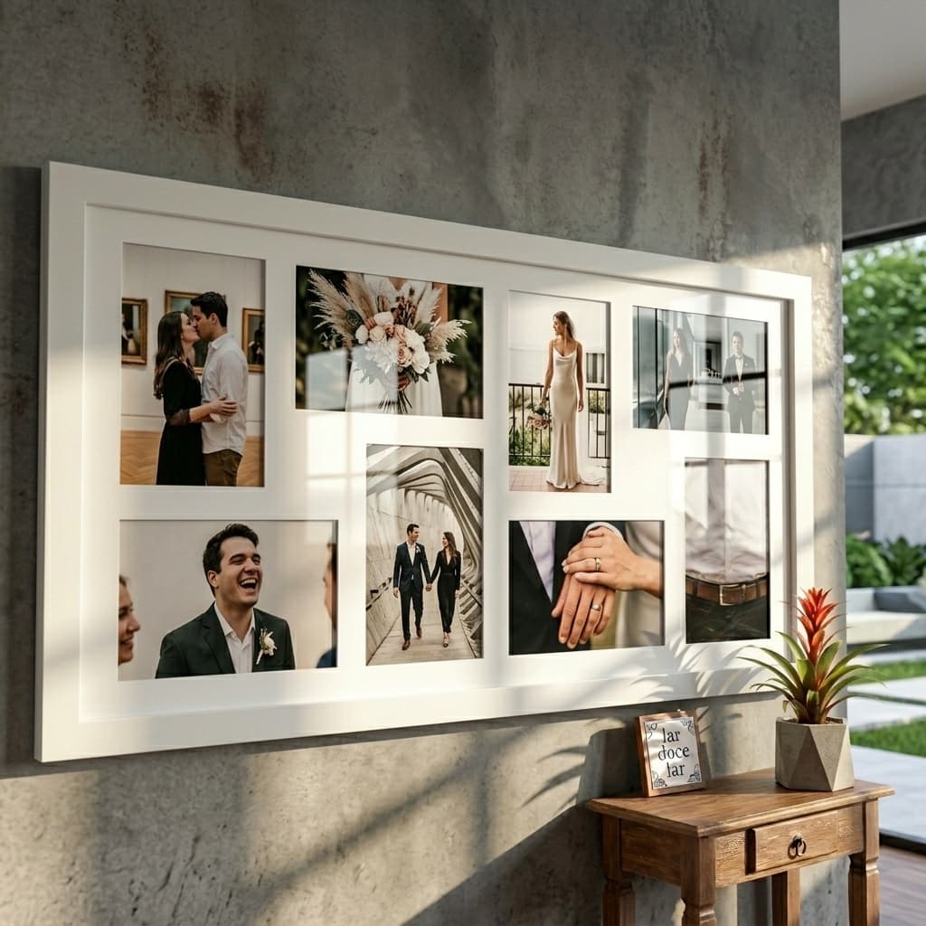 quadros decorativos  8 fotos 10X15 porta retrato decoração elegante de parede escolha o modelo