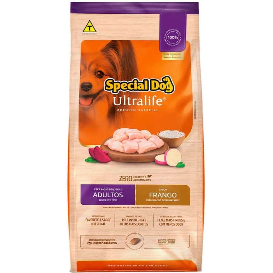 Ração Special Dog Ultralife Frango e Arroz para Cães Adultos Raças Pequenas 20kg