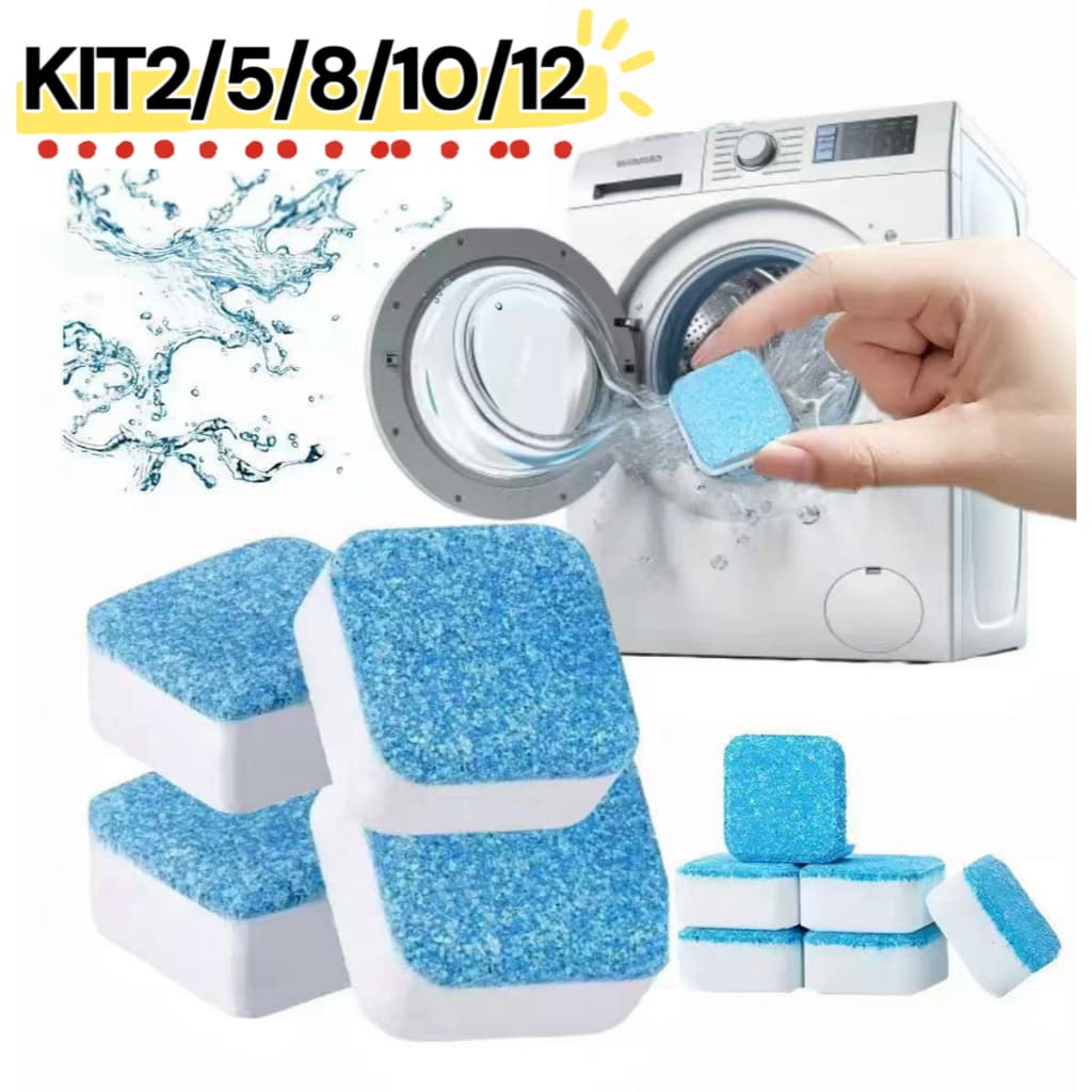 Limpador de máquina de lavar, comprimido efervescente sólido para remover manchas